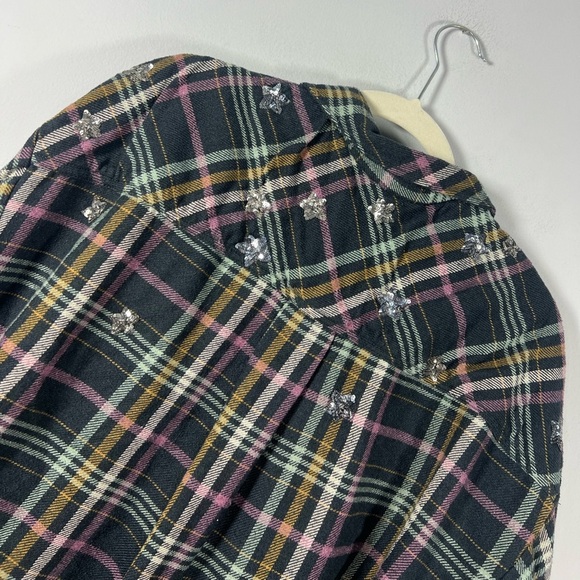 Free People Constellations Within Plaid Shacket Jacket Button Up Top XS - Picture 12 of 12